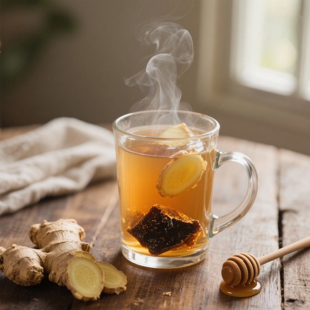 Boisson Revitalisante au Shilajit, Gingembre et Miel Naturel