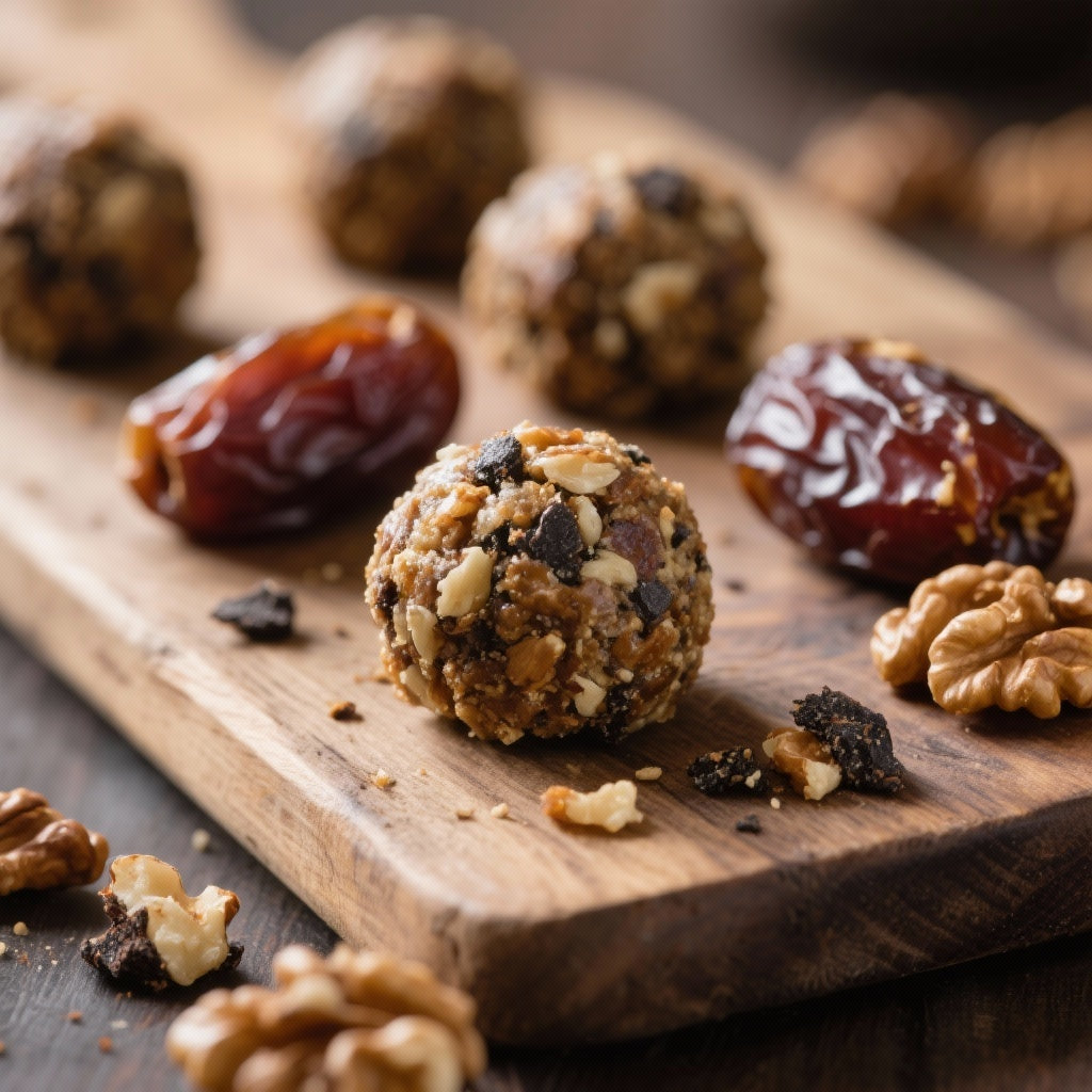 Bouchées Énergétiques No-Bake au Shilajit, Dattes & Noix