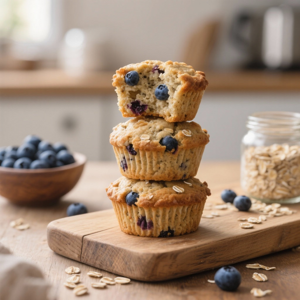 Muffins Sains Myrtilles Avoine: Recette Facile et Délicieuse