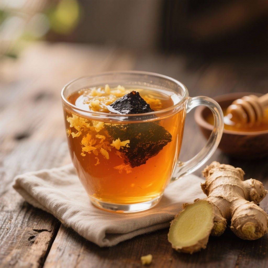 Boisson Revitalisante au Shilajit, Gingembre et Miel – Énergie Naturelle