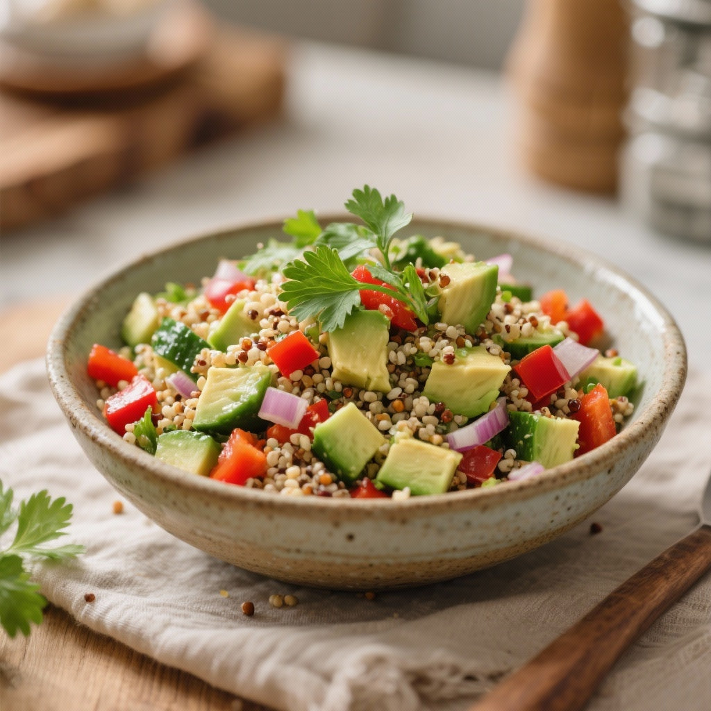 Salade de Quinoa à l'Avocat et Légumes Frais