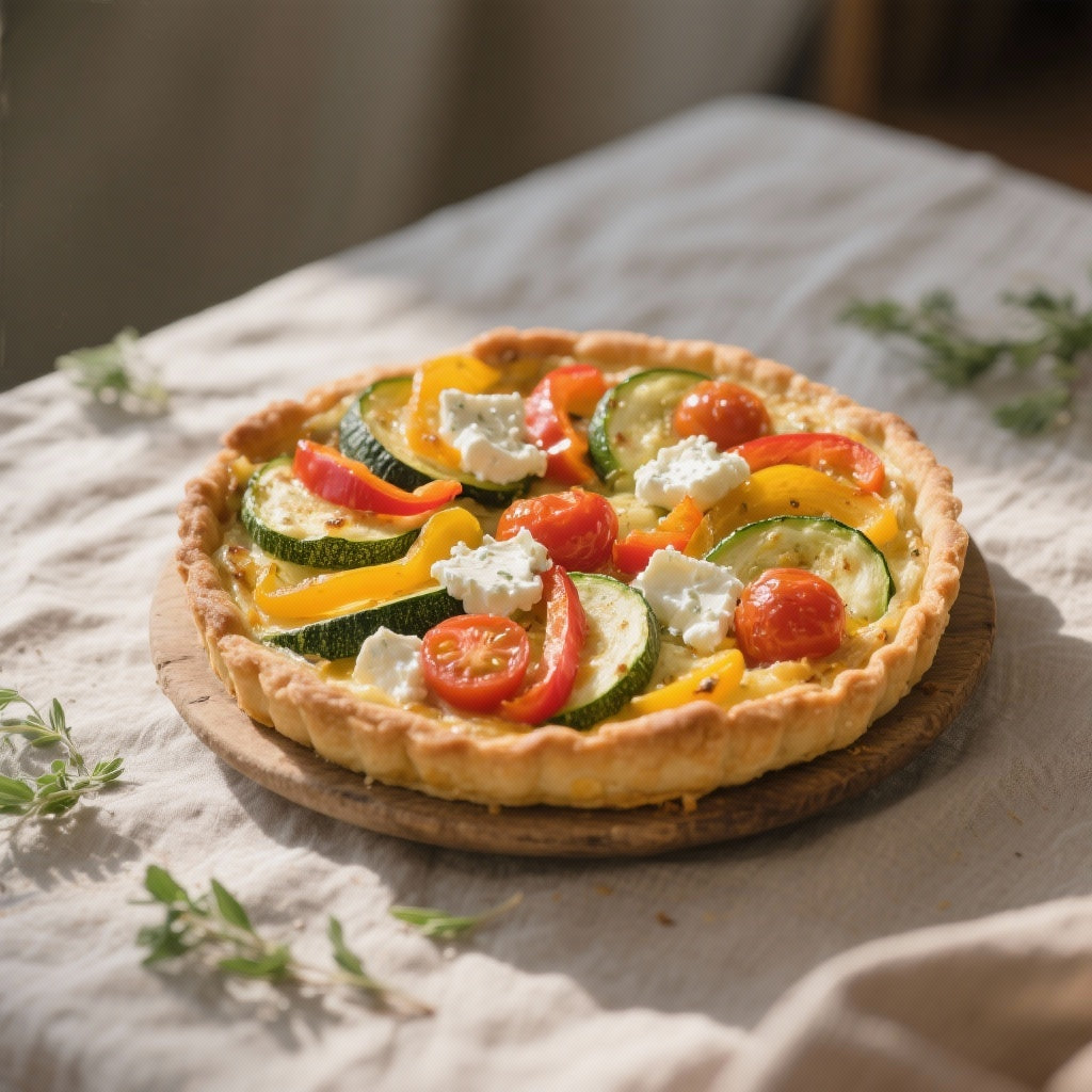 Tarte Fine aux Légumes du Soleil et Chèvre : Un Délice Estival