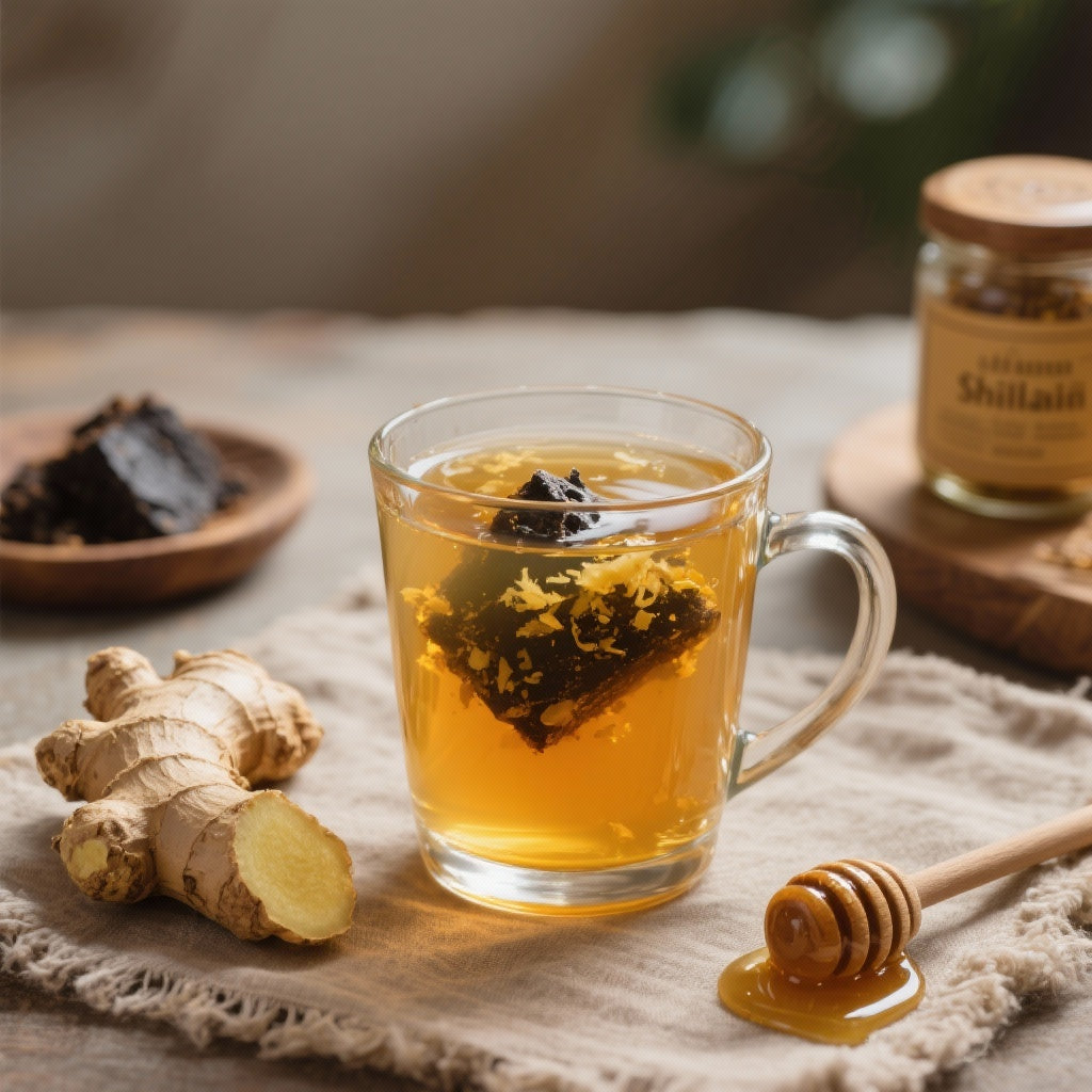 Boisson Revitalisante au Shilajit, Gingembre et Miel – Recette Énergisante Naturelle