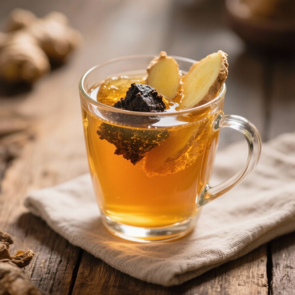 Boisson Revitalisante au Shilajit, Gingembre et Miel pour l'Énergie Naturelle