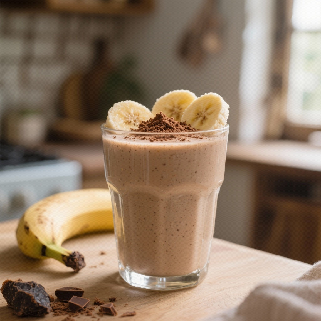Délice de Shilajit : Smoothie Énergisant à la Banane et au Chocolat