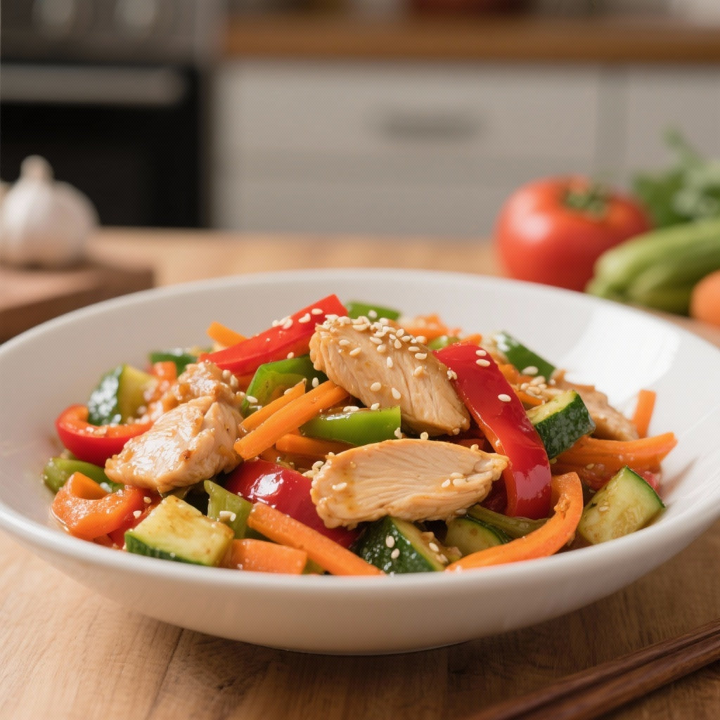 Émincé de Poulet Sauté aux Légumes Croquants