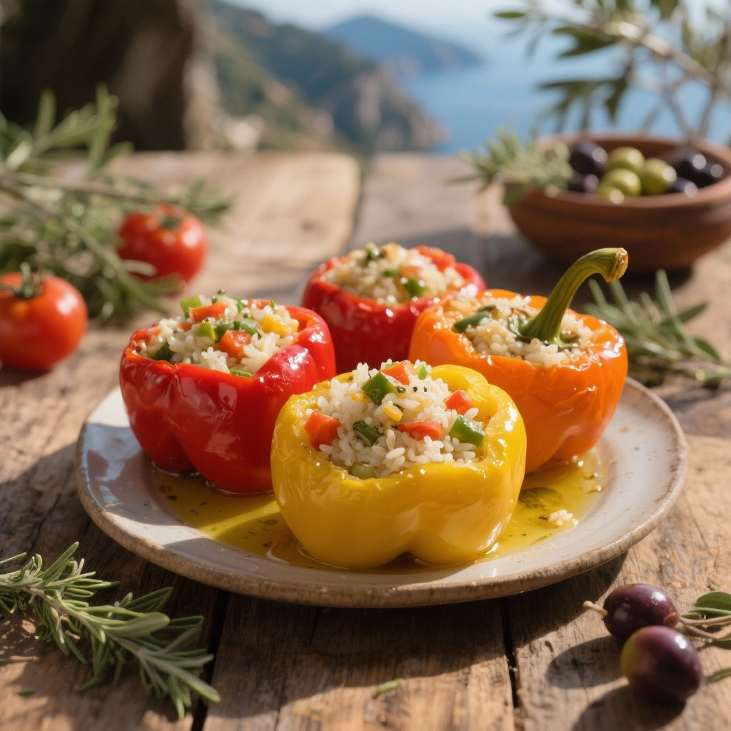 Poivrons Farcis Méditerranéens : Un Délice Végétarien Ensoleillé