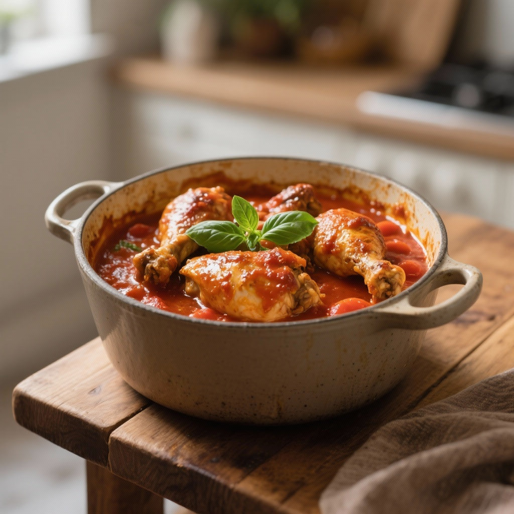 Poulet Braisé à la Sauce Tomate Savoureuse