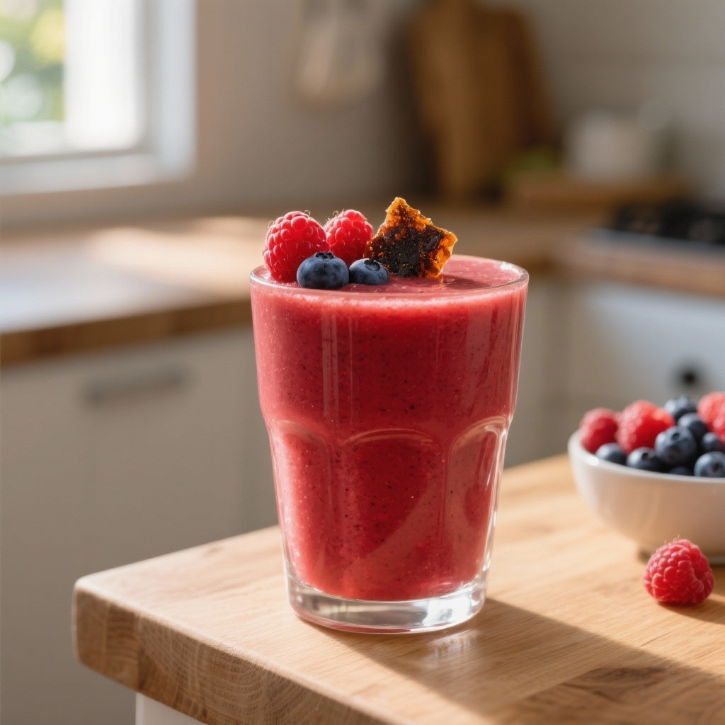 Boostez Votre Énergie: Smoothie Revigorant au Shilajit & Fruits Rouges