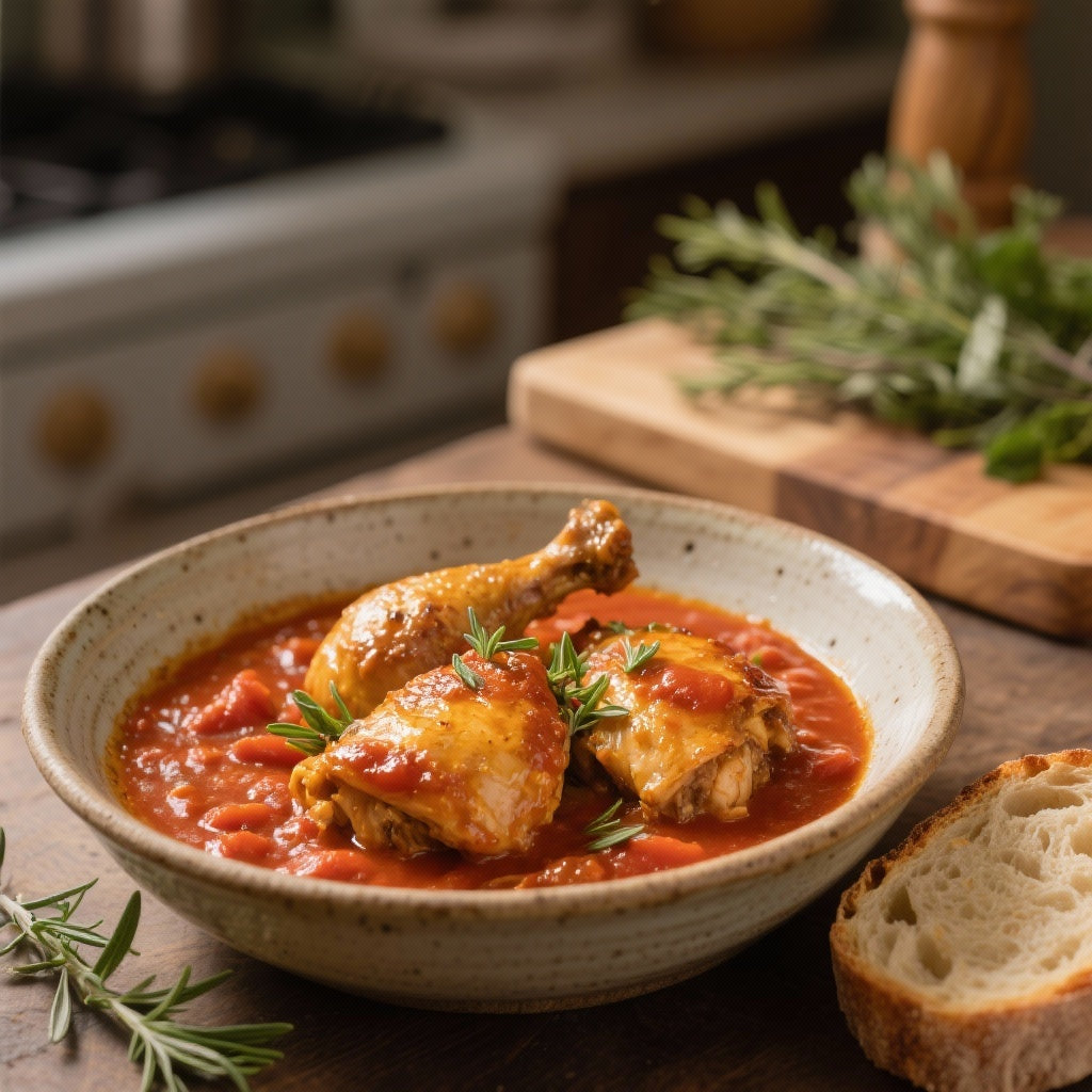 Poulet Braisé à la Sauce Tomate Savoureuse