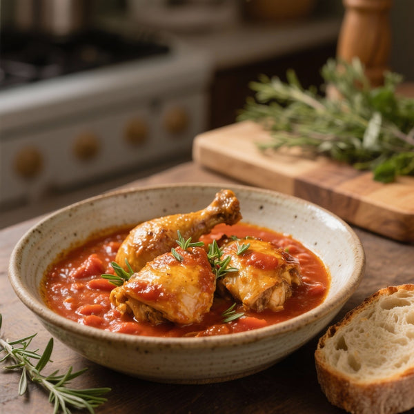 Poulet Braisé à la Sauce Tomate Savoureuse