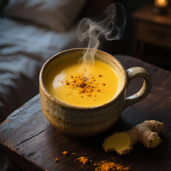 Lait d'Or Végétalien au Shilajit : La Boisson Relaxante pour une Nuit Réparatrice