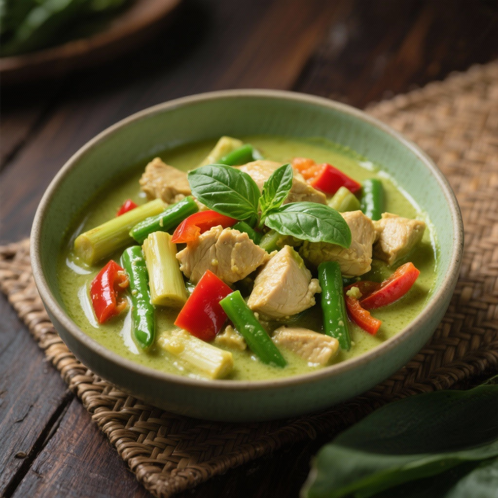 Curry Vert de Poulet au Lait de Coco: Voyage Exotique en Cuisine