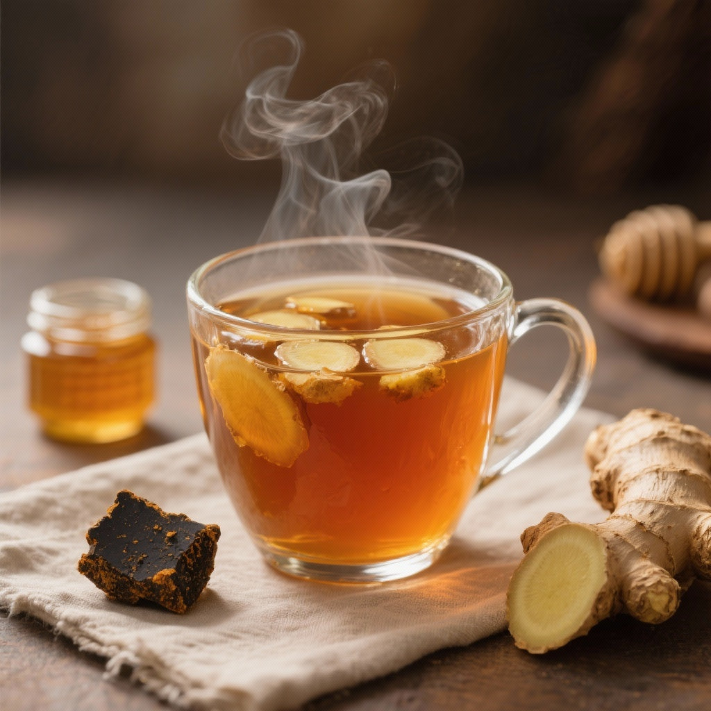 Boisson Revitalisante au Shilajit Résine, Gingembre et Miel