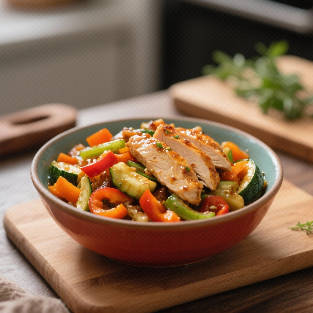 Émincé de Poulet Savoureux aux Légumes Sauté