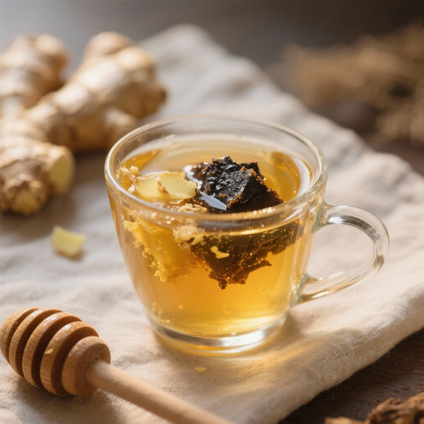 Boisson Revitalisante au Shilajit, Gingembre et Miel pour Énergie Naturelle