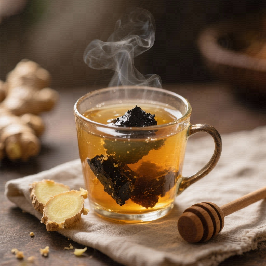 Boisson Revitalisante au Shilajit, Gingembre et Miel : Recette Naturelle