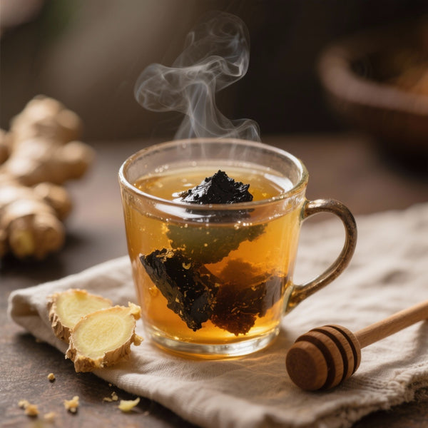 Boisson Revitalisante au Shilajit, Gingembre et Miel : Recette Naturelle