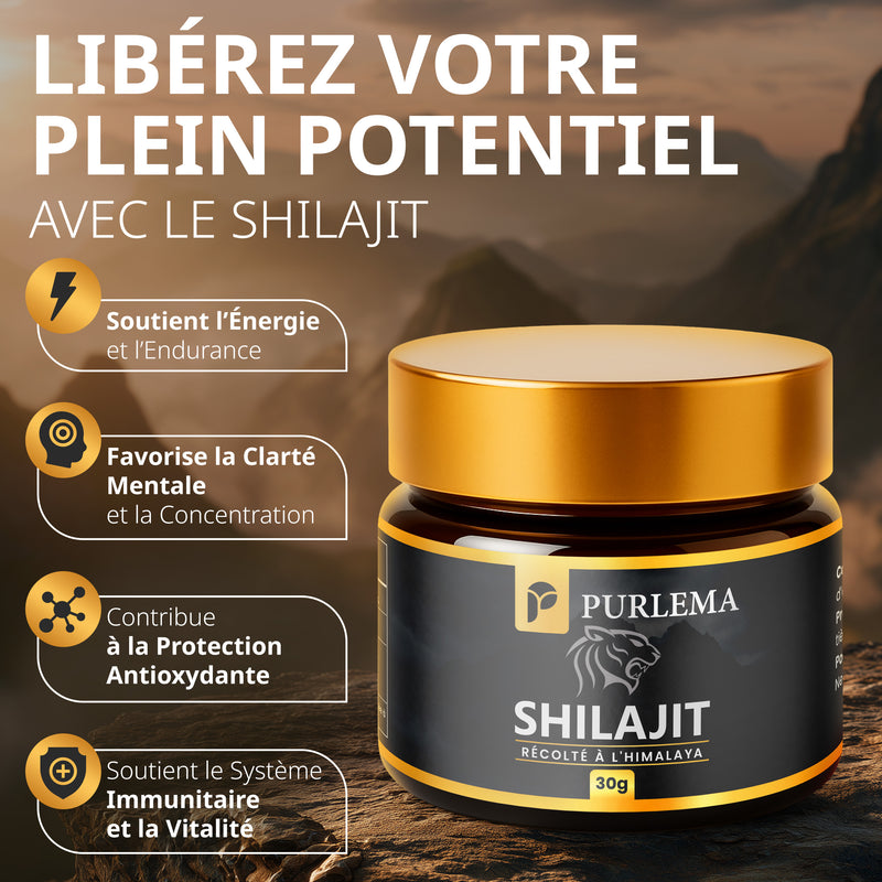 Purlema Shilajit – Résine Pure de l’Himalaya | Énergie, Clarté Mentale & Vitalité Naturelle