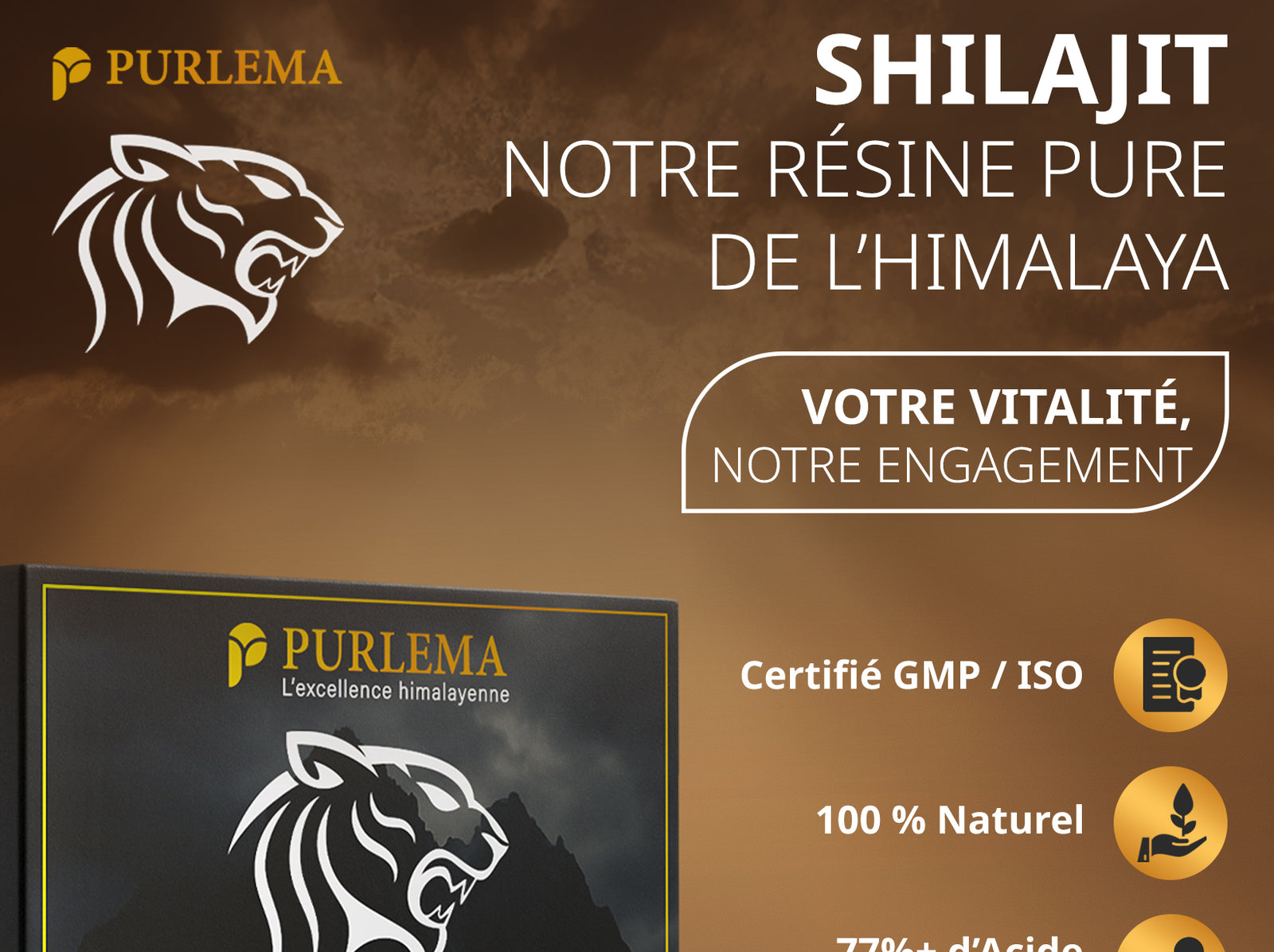 Shilajit Purlema - Résine Pure de l'Himalaya - Vitalité et Engagement Naturel
